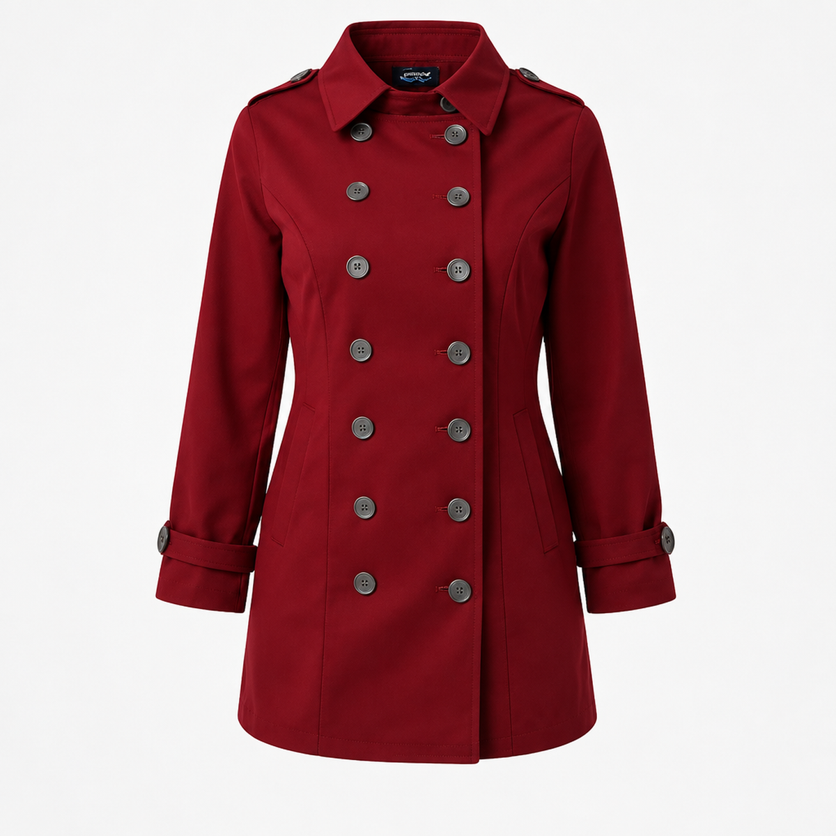 Trench femme rouge, vue studio