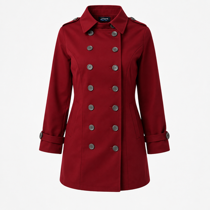 Trench femme rouge, vue studio