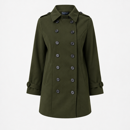 Trench femme vert, vue studio