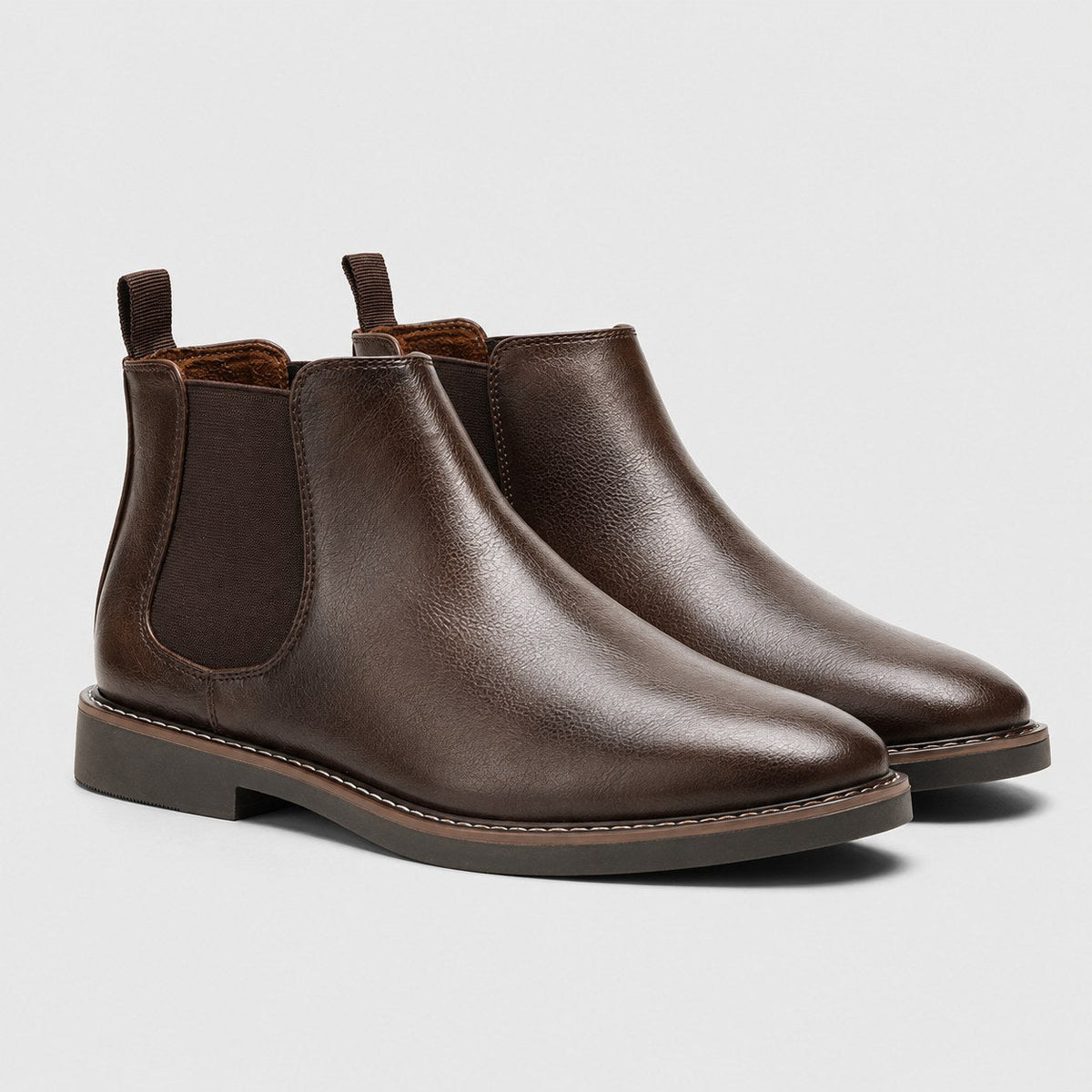 Bottines homme Chelsea coloris Marron Foncé, vue profil