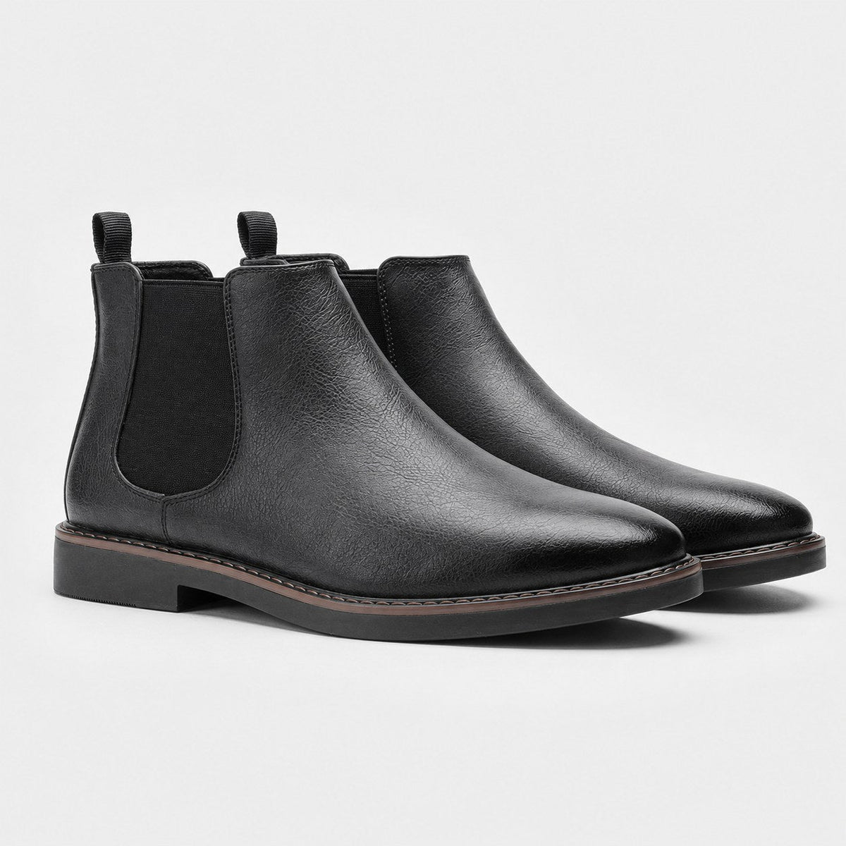 Bottines homme Chelsea coloris Gris Foncé, vue profil