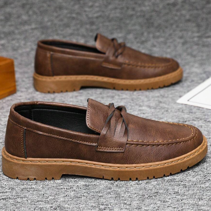 Mocassins homme à nœud marron