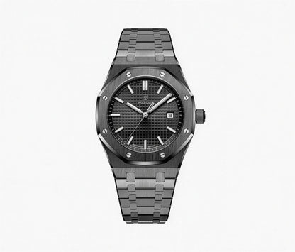 Montre Homme Élégante à Bracelet Intégré, Noir