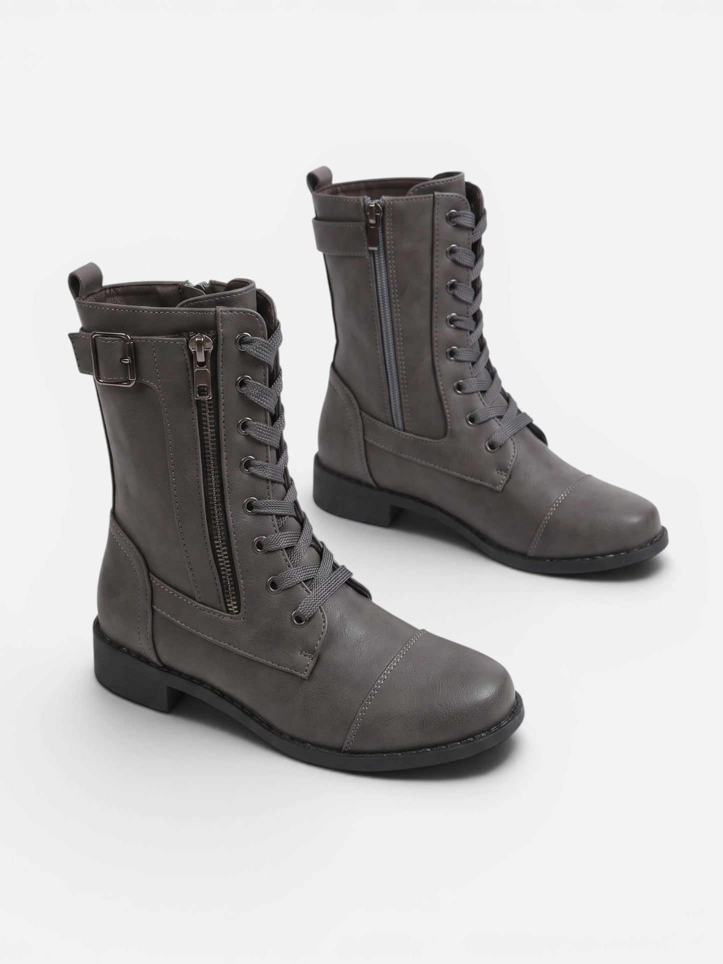 Rangers femme en cuir, coloris disponibles noir marron gris