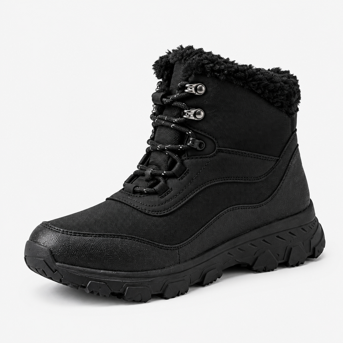 Bottes de randonnée hiver imperméables fourrées - coloris noir