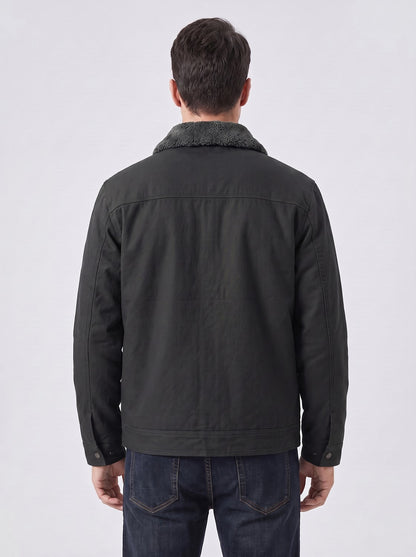 Veste de travail homme noire avec doublure polaire, vue de dos