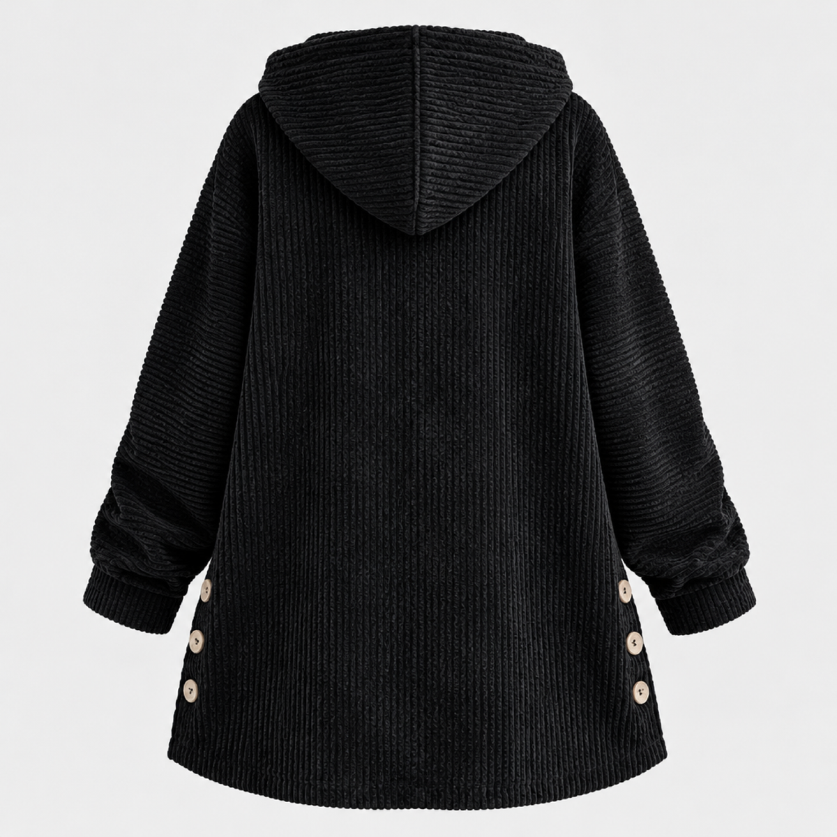 manteau femme noir, vue de dos