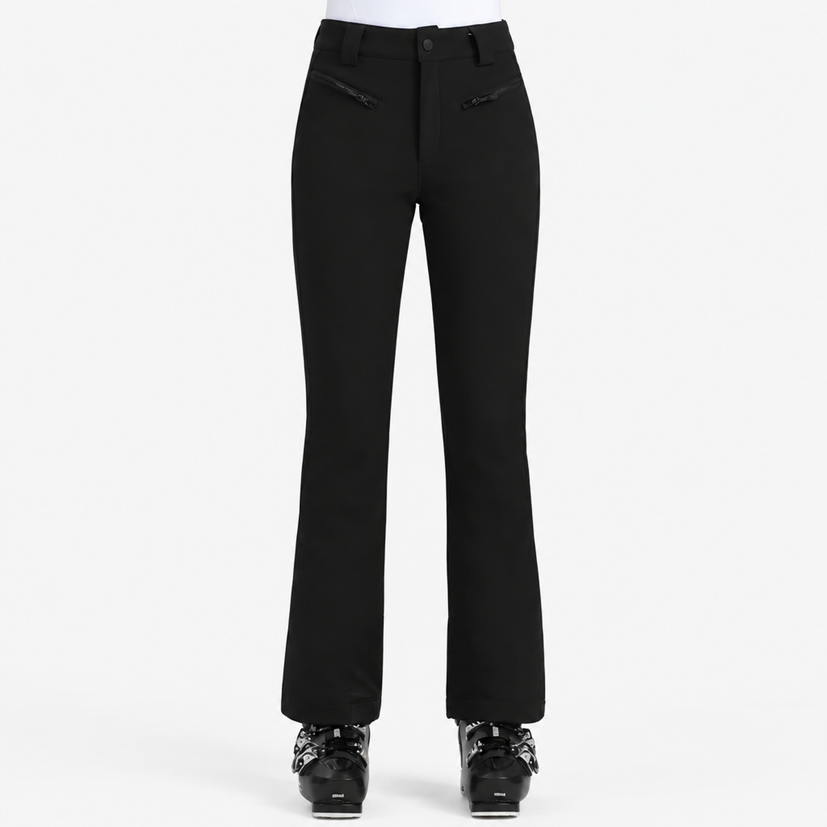 Pantalon de ski femme slim imperméable noir - vue face