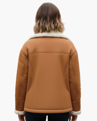 Veste en suédine doublée en laine synthétique – Élégance et confort hivernal