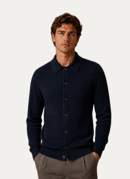 Cardigan pour homme à manches longues - Fermeture à boutons et col en V