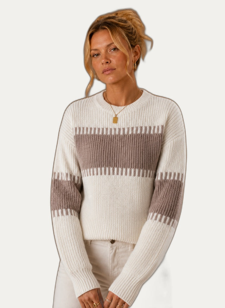 Pullover femme avec col rond