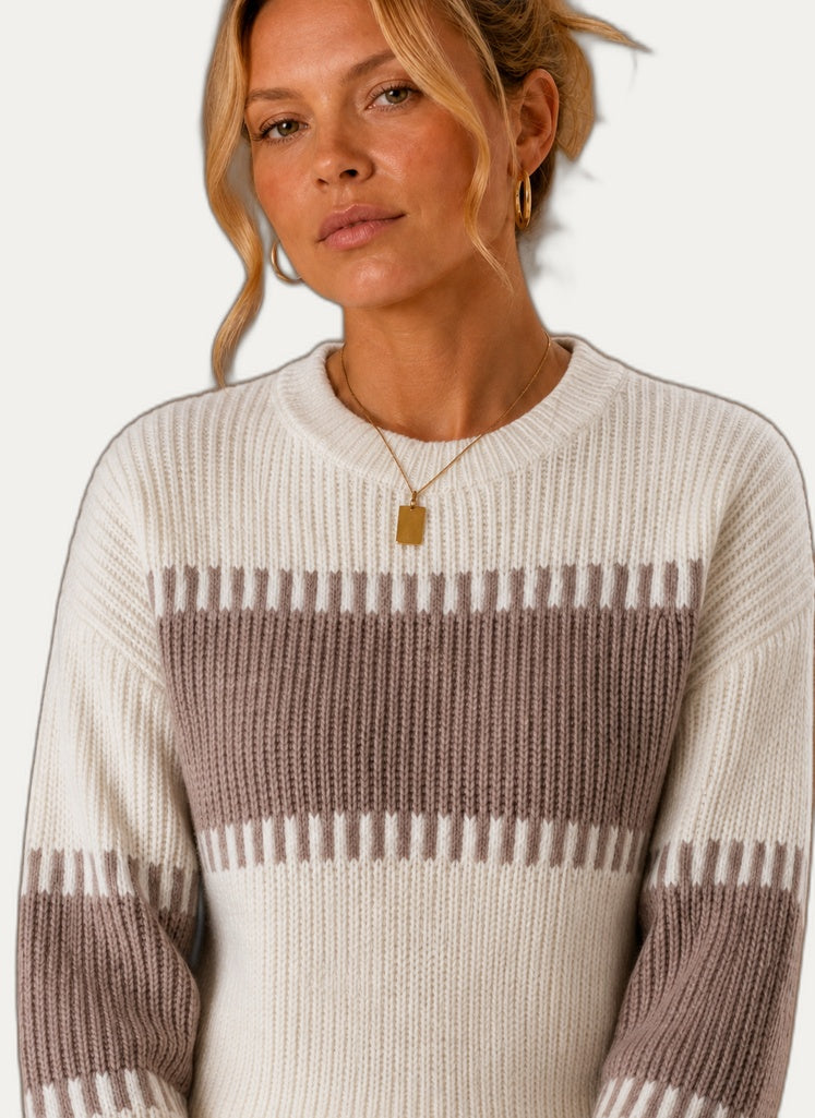 Pullover femme avec col rond