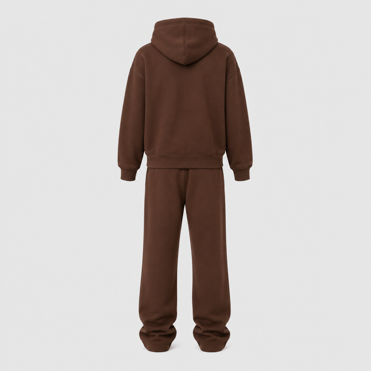 Ensemble hoodie oversize et jogging femme marron, vue de dos