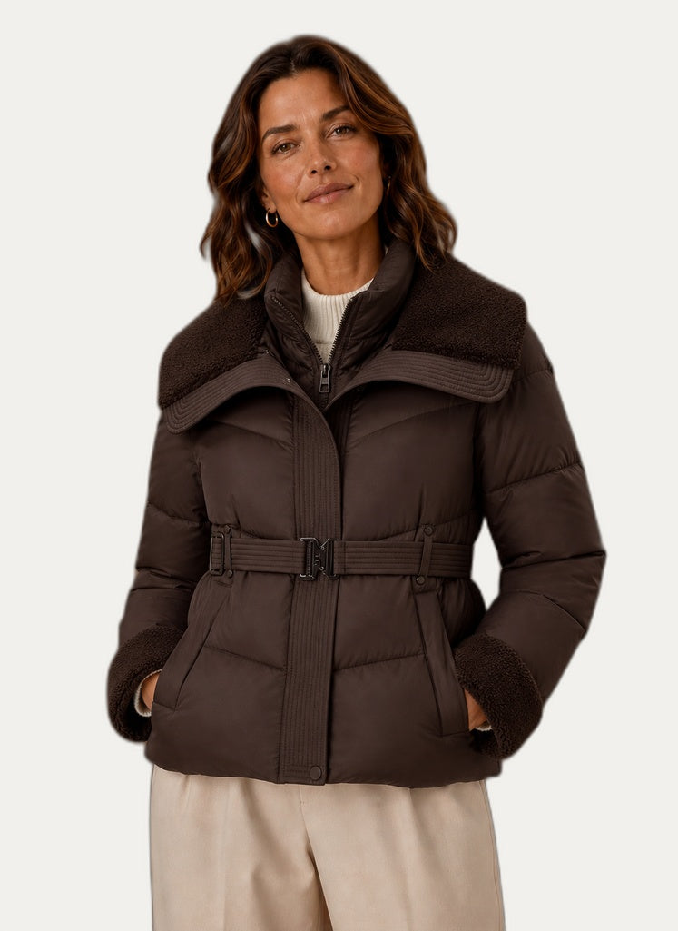 Veste hivernale pour femme - Veste gonflable à ceinture