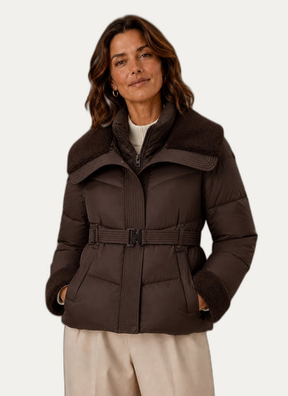 Veste hivernale pour femme - Veste gonflable à ceinture
