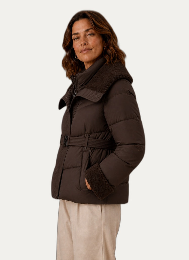 Veste hivernale pour femme - Veste gonflable à ceinture