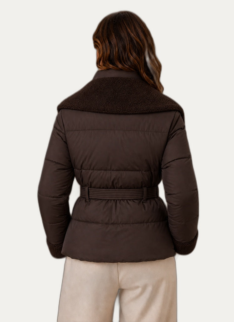 Veste hivernale pour femme - Veste gonflable à ceinture