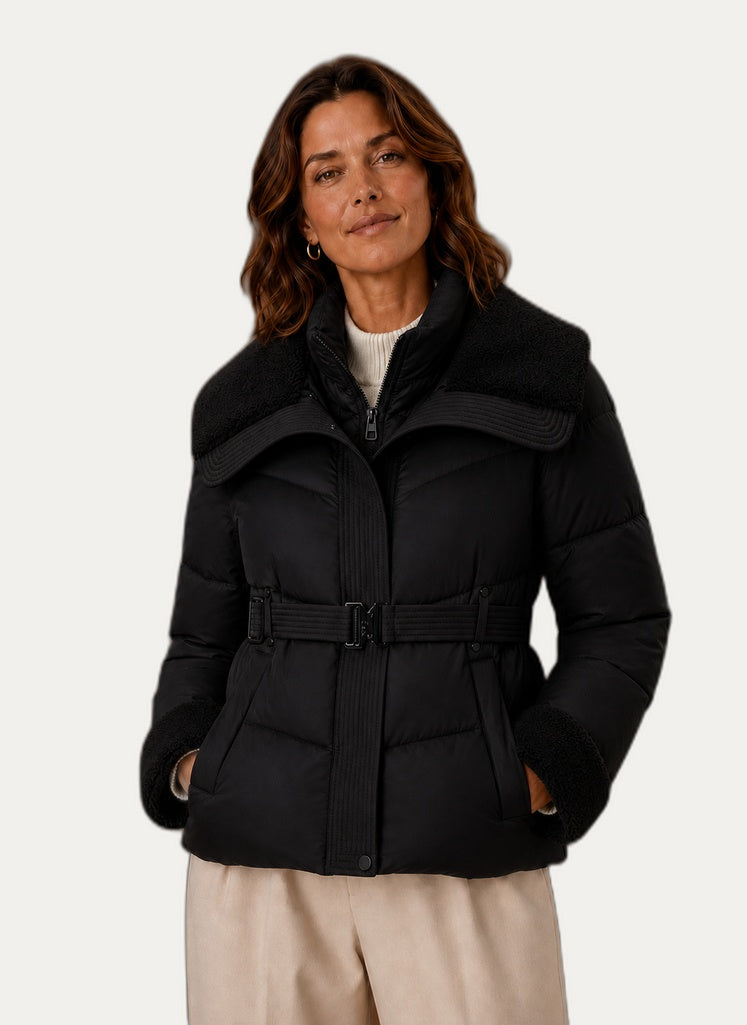 Veste hivernale pour femme - Veste gonflable à ceinture