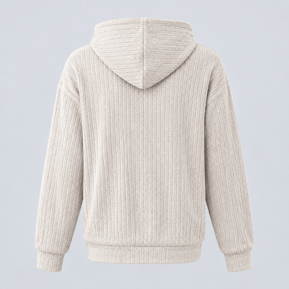 Hoodie femme à capuche et poche kangourou beige, vue de dos