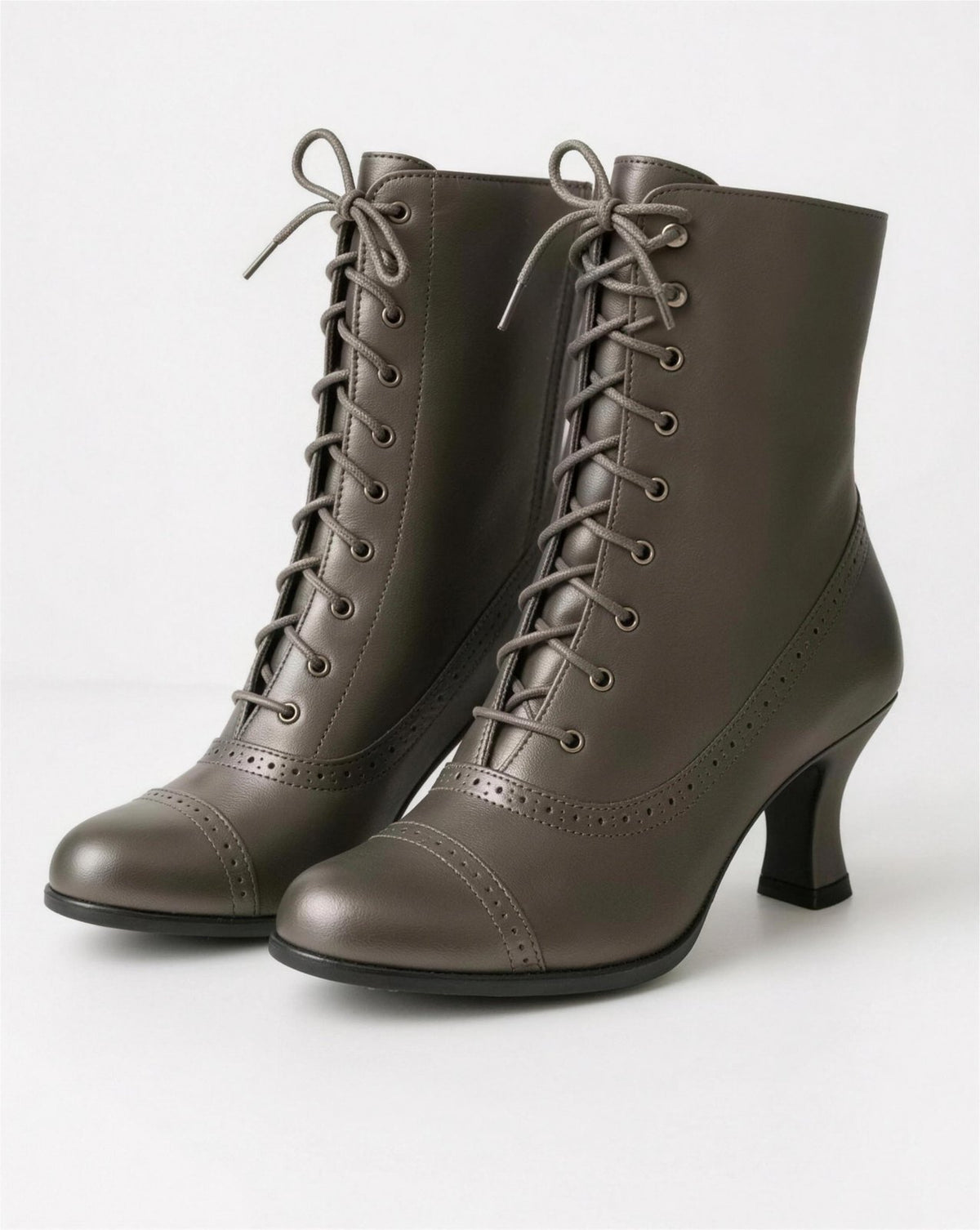 Bottines Rétro à Lacets pour Femme, coloris Gris
