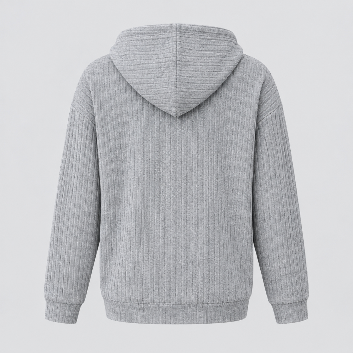 Hoodie femme à capuche et poche kangourou gris clair, vue de dos