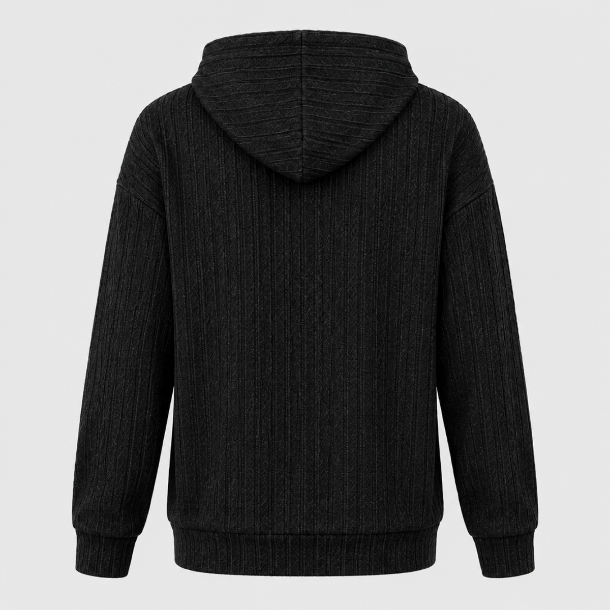 Hoodie femme à capuche et poche kangourou noir, vue de dos