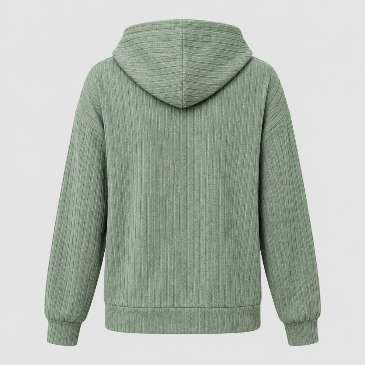 Hoodie femme à capuche et poche kangourou vert, vue de dos
