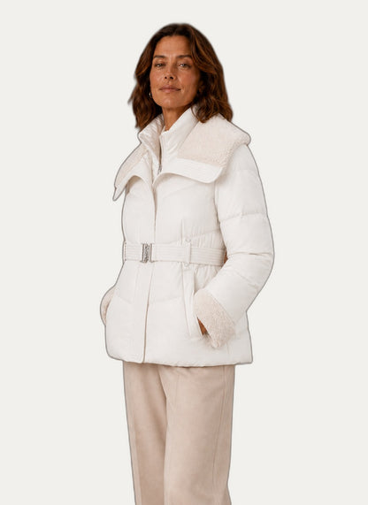 Veste hivernale pour femme - Veste gonflable à ceinture