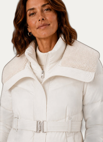 Veste hivernale pour femme - Veste gonflable à ceinture