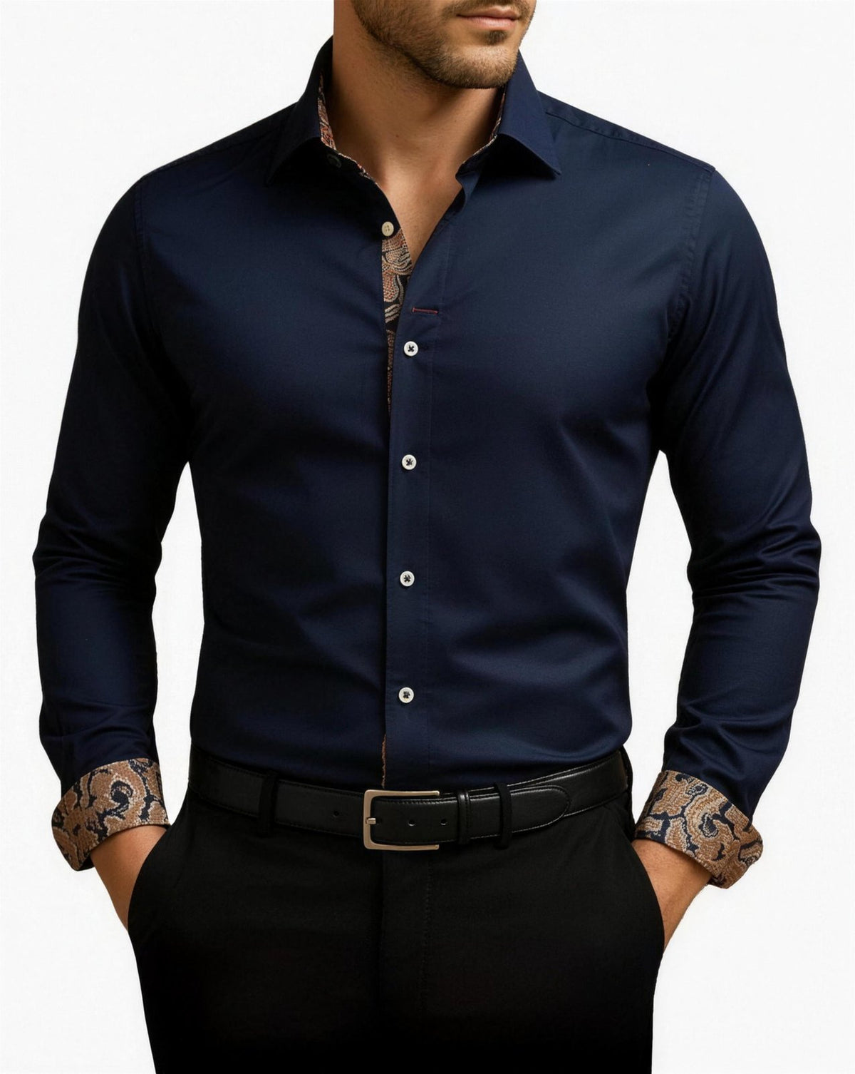 Chemise Homme Moderne Classique, coloris Marine bleu