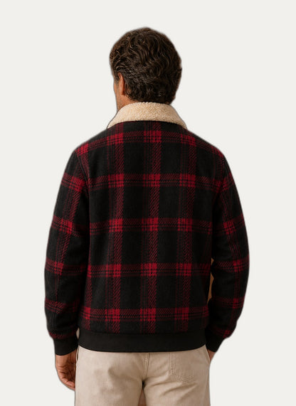 Veste bomber sherpa pour homme avec col montant et poches pratiques