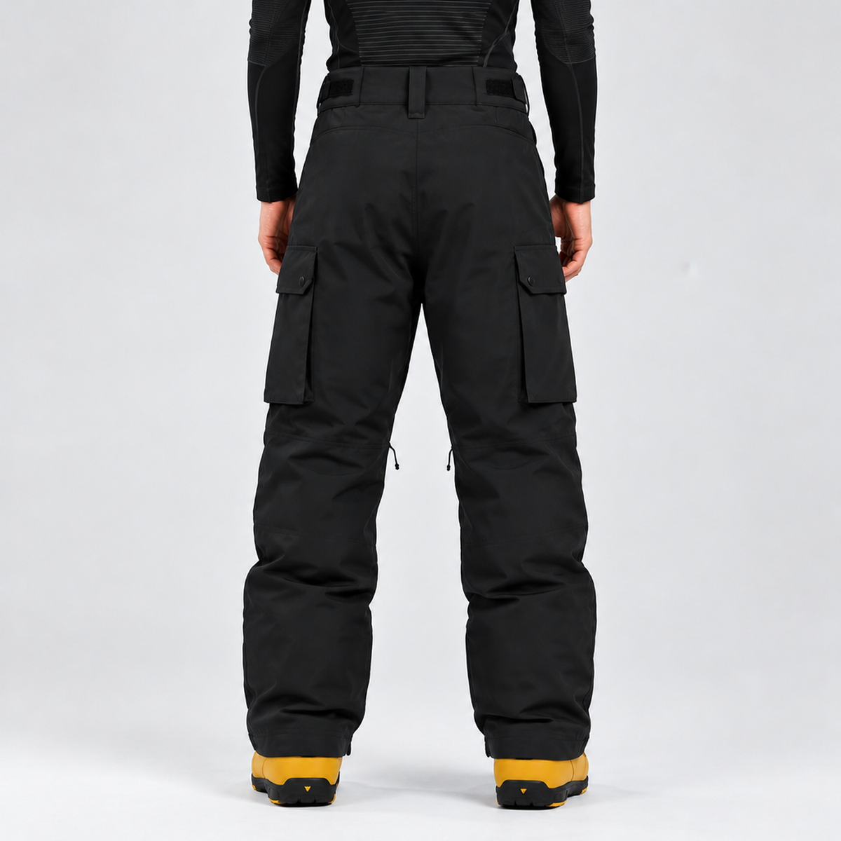 Pantalon de ski cargo homme multipoches — Noir, vue de dos