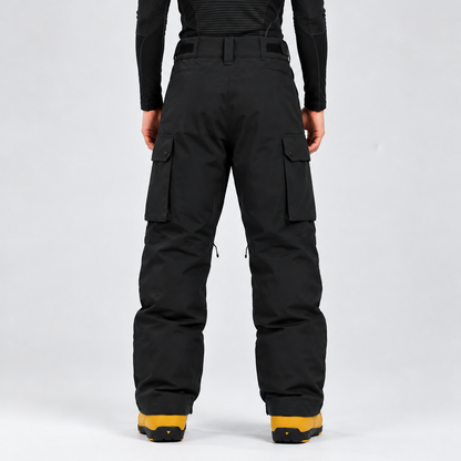 Pantalon de ski cargo homme multipoches — Noir, vue de dos