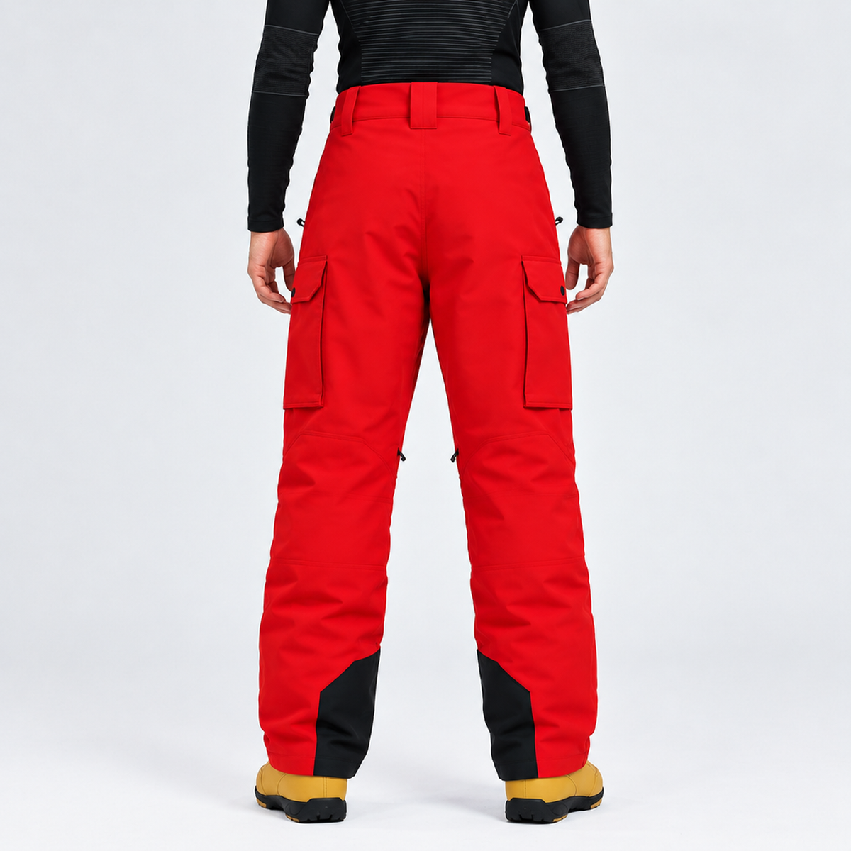 Pantalon de ski cargo homme multipoches — Rouge, vue de dos