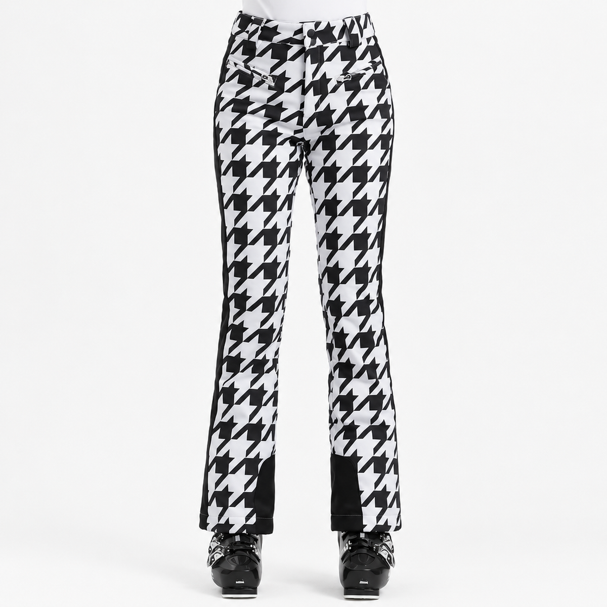 Pantalon de ski femme slim imperméable motif pied-de-poule - vue face