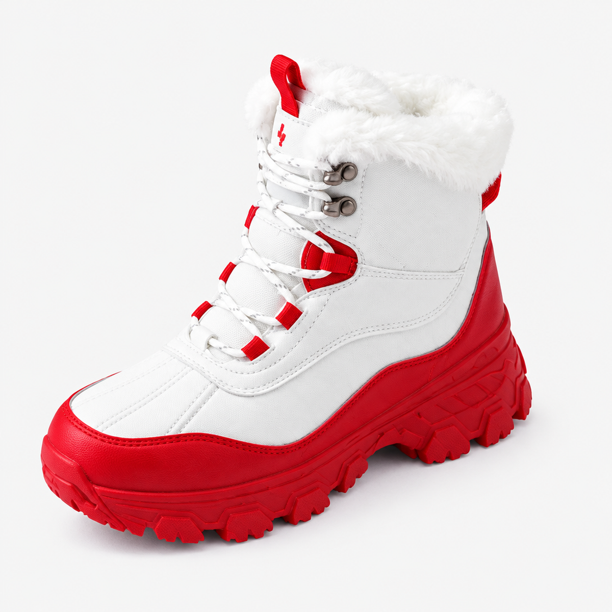 Bottes de randonnée hiver imperméables fourrées - coloris rouge