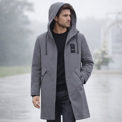 veste imperméable longue homme, coloris gris