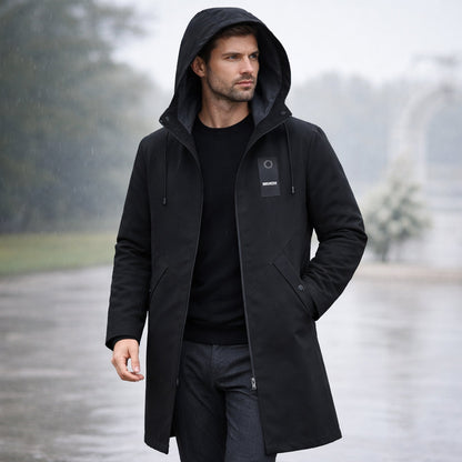 veste imperméable longue homme, coloris noir