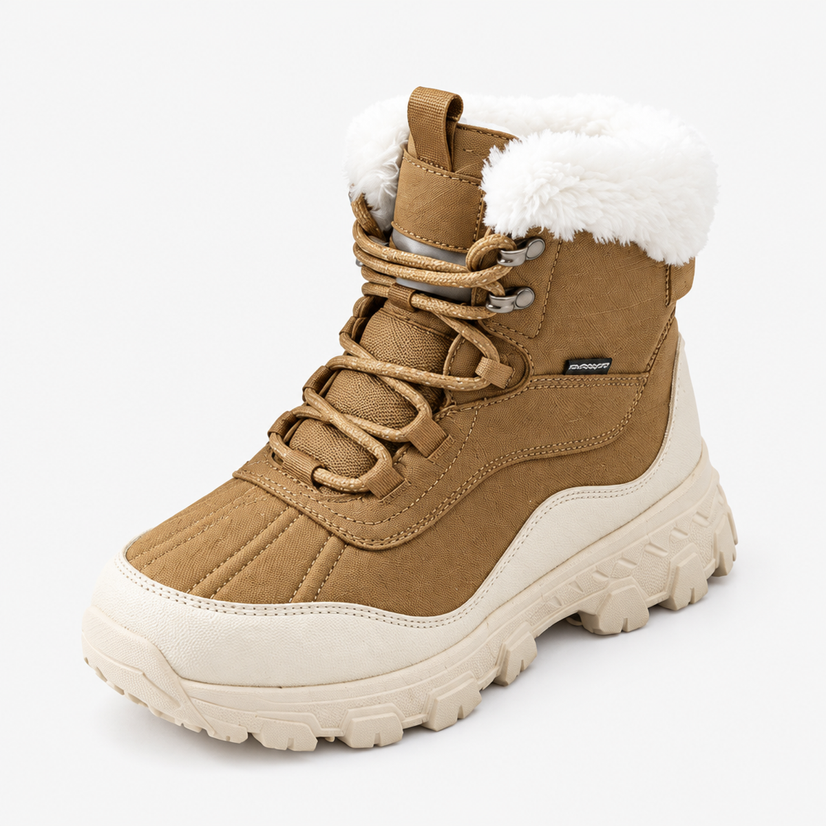 Bottes de randonnée hiver imperméables fourrées - coloris sable