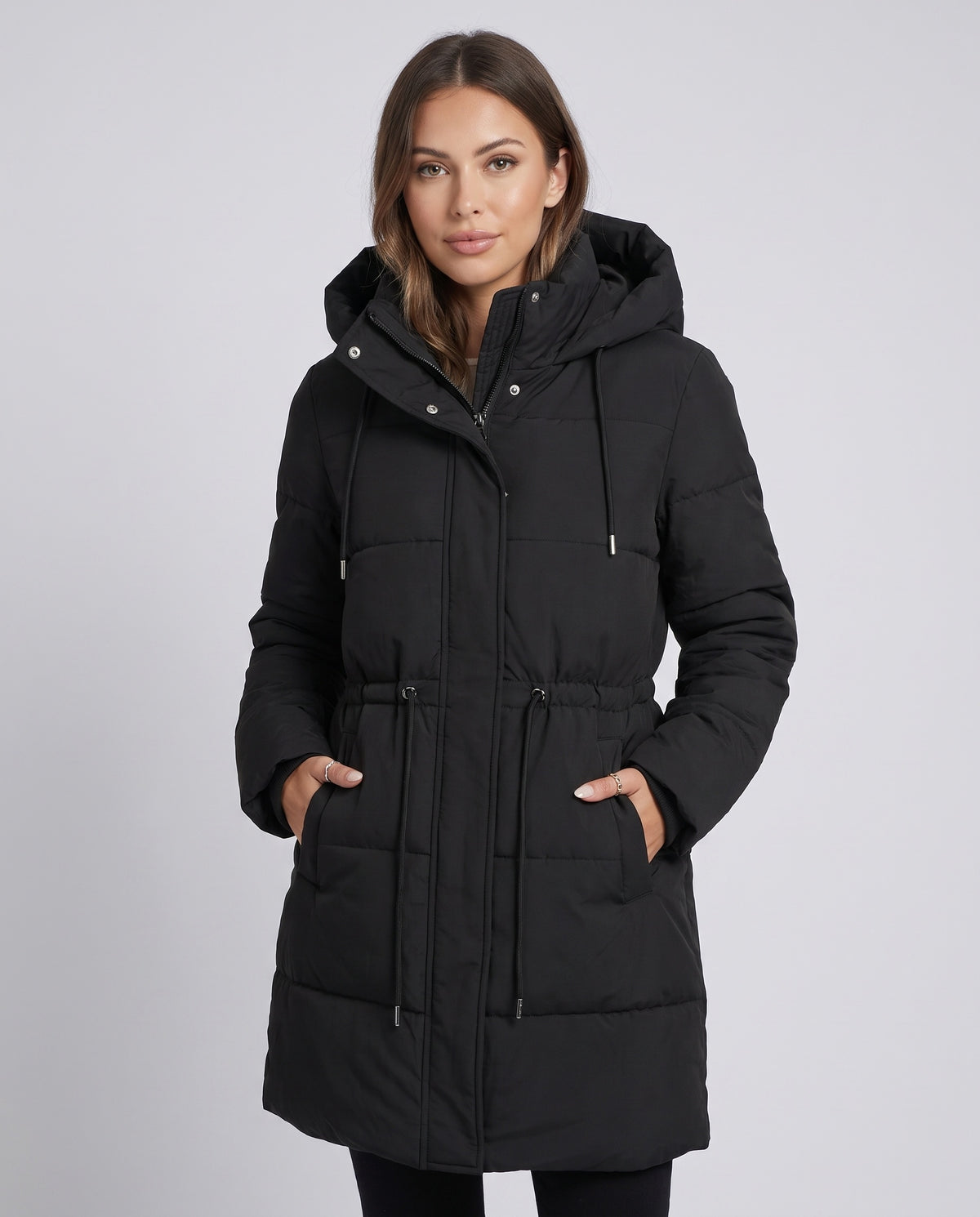 Manteau d'Hiver Chaud à Doublure Moelleuse Cassandra - Noir, studio
