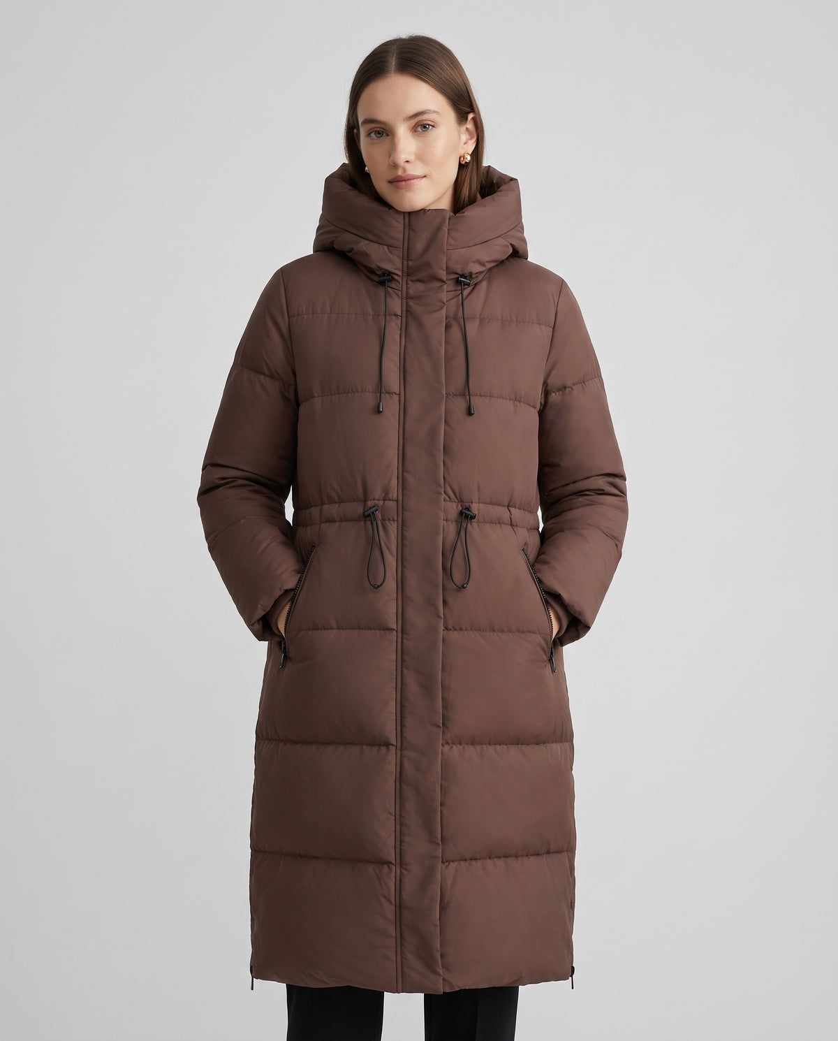 Manteau d'Hiver Chaud à Doublure Moelleuse Cassandra - Marron, studio