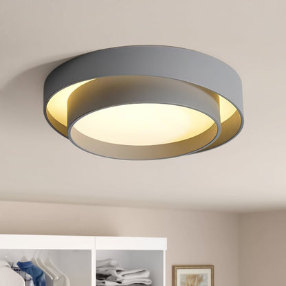Plafonnier anneaux concentriques gris