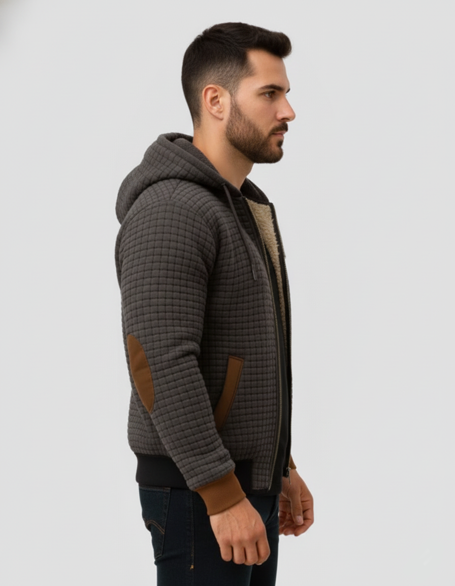 Veste Matelassée Homme Capuche Doublée Sherpa – Confort & Chaleur | Style Automne Hiver