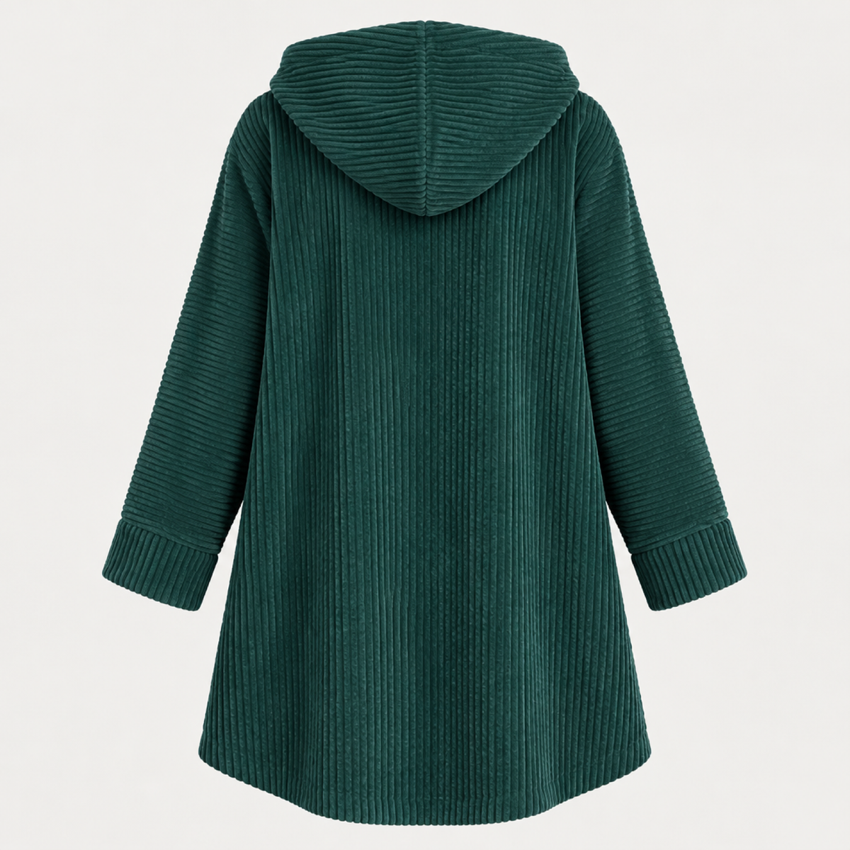 manteau femme vert foncé, vue de dos