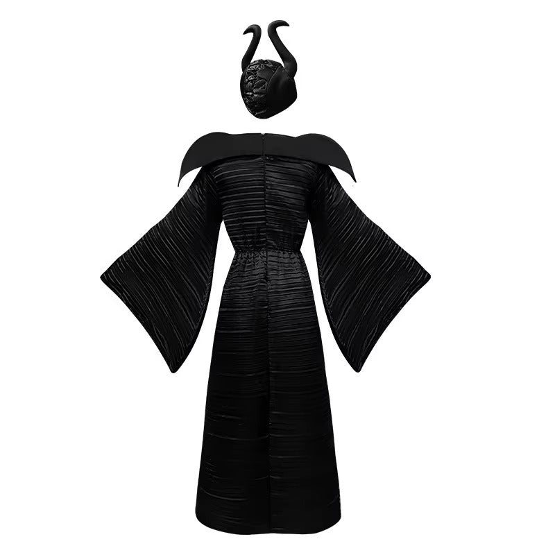 Costume sorcière reine gothique femme, jupe et chapeau vue de face