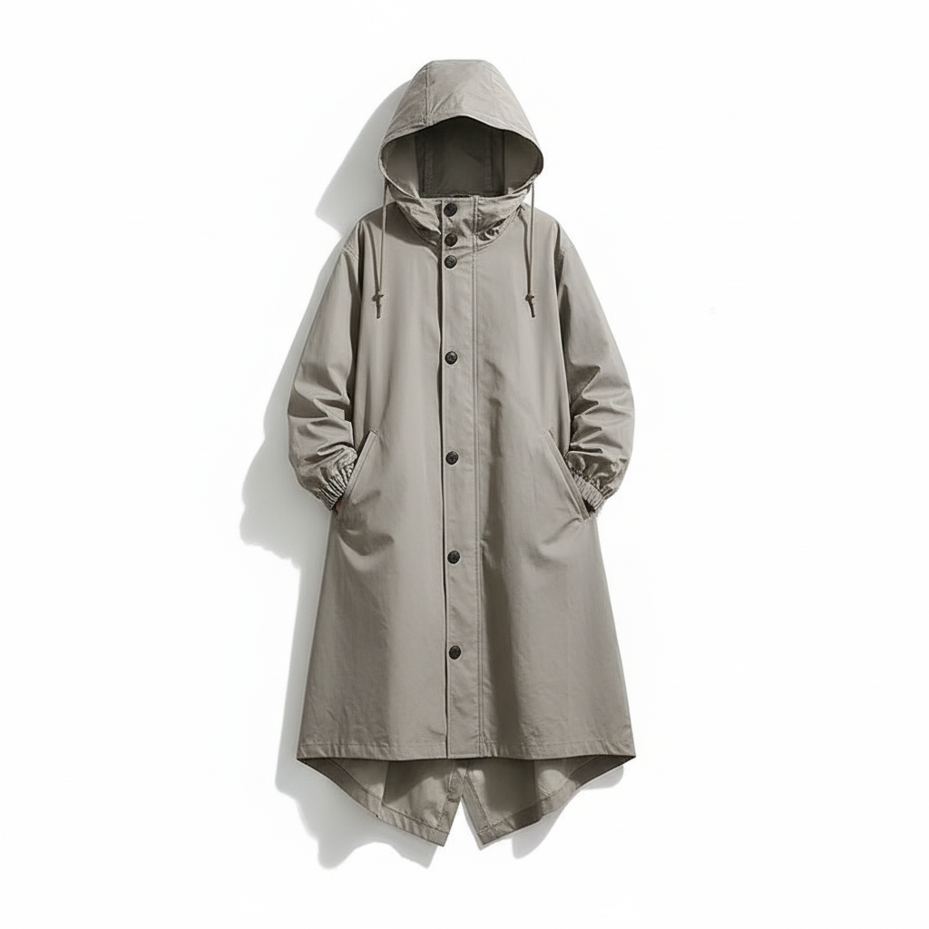 Veste de pluie pliée pour le transport