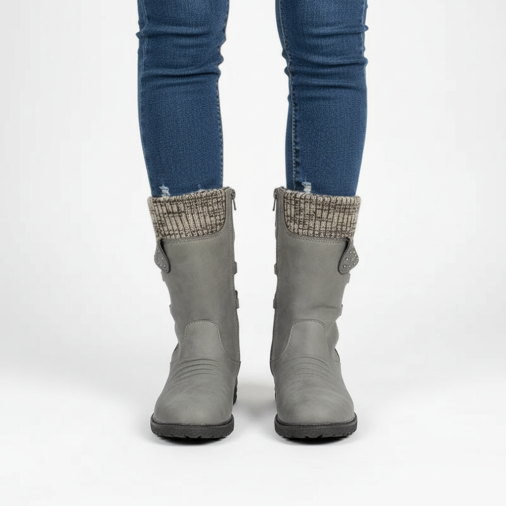 Détail de la doublure polaire des bottes d'hiver