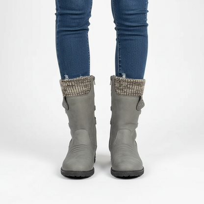 Détail de la doublure polaire des bottes d'hiver