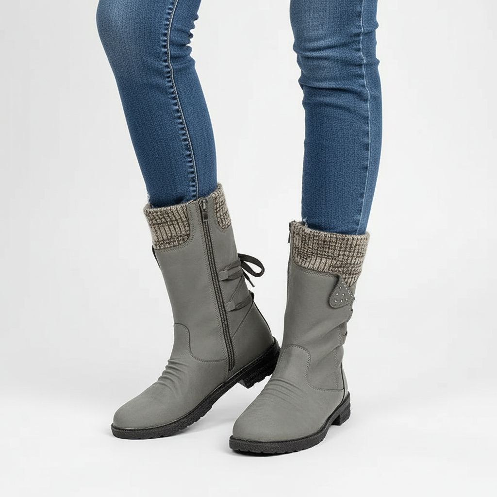 Bottes d'hiver imperméables femme coloris gris