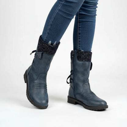 Bottes d'hiver imperméables femme coloris bleu